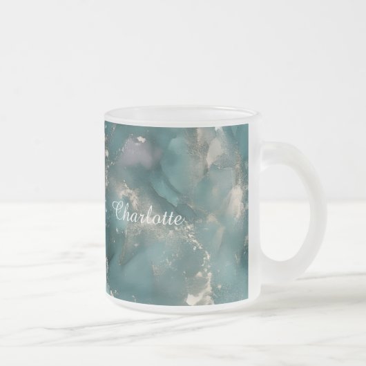 Personalized Luxury Marble Pattern Custom Name Mug Matglas Koffiemok (Rechts)