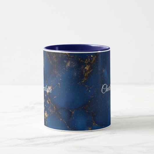 Personalized Luxury Marble Pattern Custom Name Mug Mok (Midden)