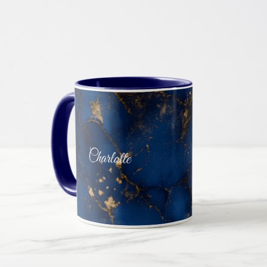 Personalized Luxury Marble Pattern Custom Name Mug Mok (Voorkant links)