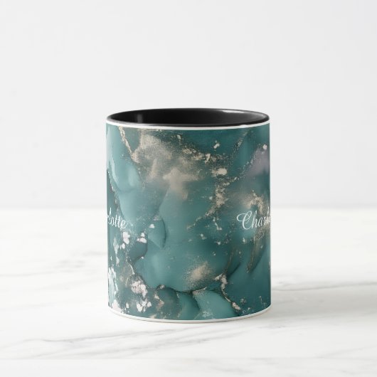 Personalized Luxury Marble Pattern Custom Name Mug Mok (Midden)