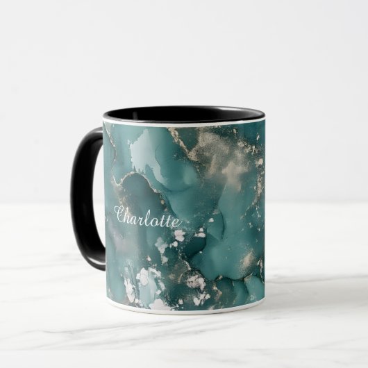 Personalized Luxury Marble Pattern Custom Name Mug Mok (Voorkant links)