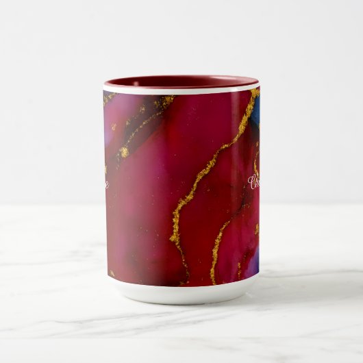 Personalized Luxury Marble Pattern Custom Name Mug Mok (Midden)