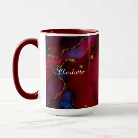 Personalized Luxury Marble Pattern Custom Name Mug Mok (Links)