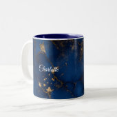Personalized Luxury Marble Pattern Custom Name Mug Tweekleurige Koffiemok (Voorkant links)