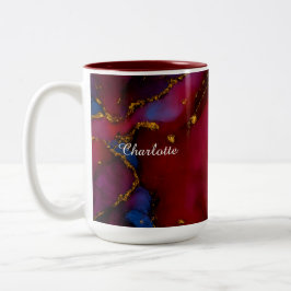 Personalized Luxury Marble Pattern Custom Name Mug Tweekleurige Koffiemok