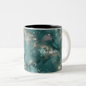 Personalized Luxury Marble Pattern Custom Name Mug Tweekleurige Koffiemok (Voorkant rechts)