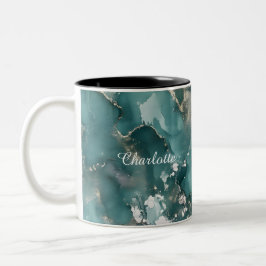 Personalized Luxury Marble Pattern Custom Name Mug Tweekleurige Koffiemok