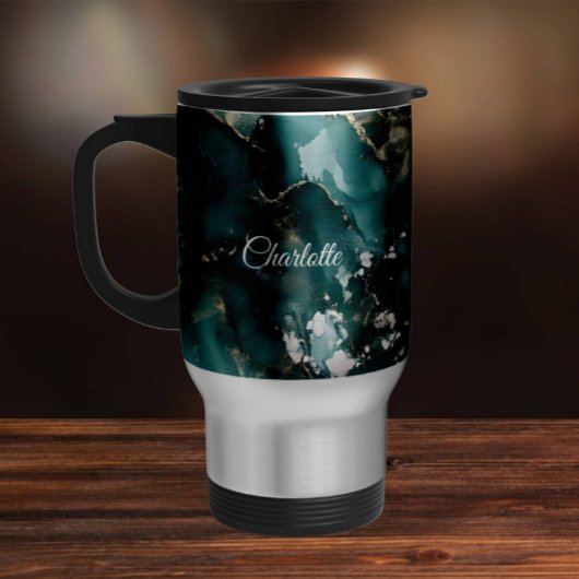 Personalized Luxury Marble Pattern Custom Name Reisbeker