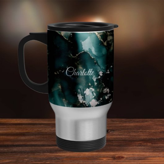 Personalized Luxury Marble Pattern Custom Name Reisbeker