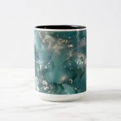 Personalized Luxury Marble Pattern Custom Name Tweekleurige Koffiemok (Center)