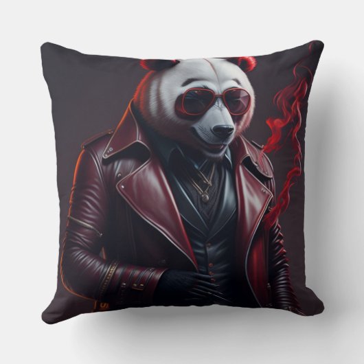 personalized luxury panda smoking pillow for your kussen (Achterkant)