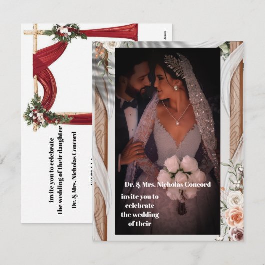 Personalized Luxury Wedding Invite Template"  Feestdagenkaart (Voorkant / Achterkant)