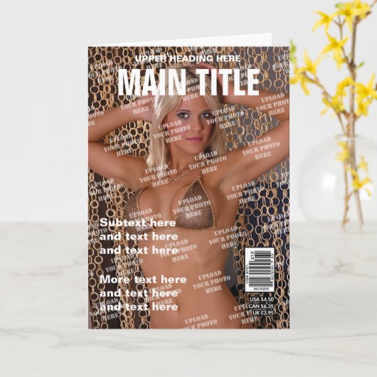 Personalized Magazine Cover Kaart (Gele Bloem)