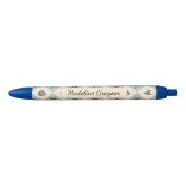 Personalized Magic Academy Wizard School Blue Zwarte Inkt Pen (Voorkant)