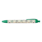 Personalized Magic Academy Wizard School Green Zwarte Inkt Pen (Bovenkant)