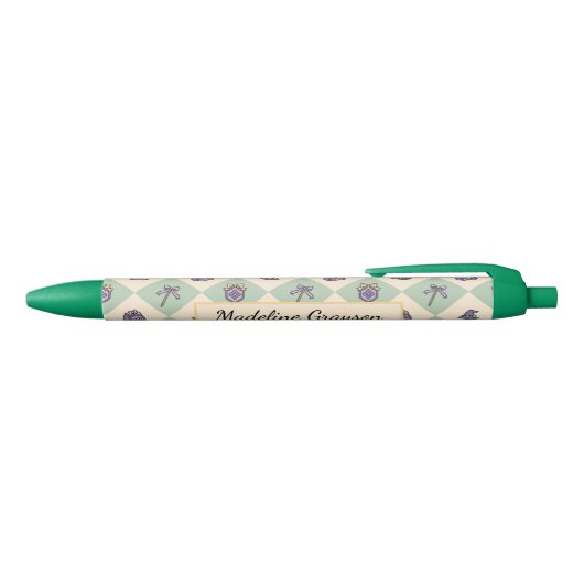 Personalized Magic Academy Wizard School Green Zwarte Inkt Pen (Bovenkant)