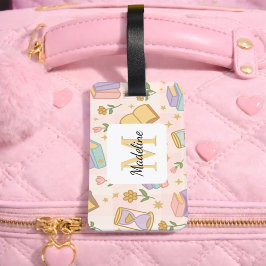 Personalized Magic Books Girl Pink School Witch Bagagelabel