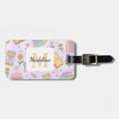 Personalized Magic Books Girl Purple Name Bagagelabel (Voorkant horizontaal)