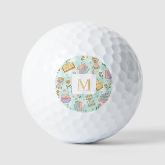 Personalized Magic Books Girl School Mint Green Golfballen (Voorkant)