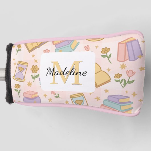 Personalized Magic Books Girl School Pink Golfheadcover (Voorkant)