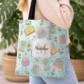 Personalized Magic Books Girly Mint Green School Tote Bag