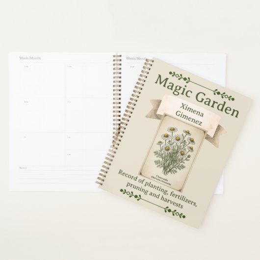 Personalized Magic Garden Journal - Chamomile Planner (Display)