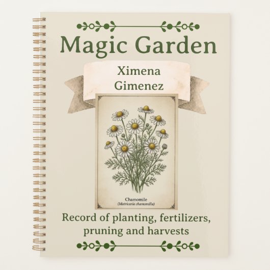 Personalized Magic Garden Journal - Chamomile Planner (Voorkant)