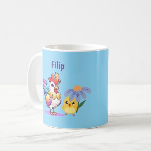 Personalized Magical Rooster Mug Koffiemok (Voorkant links)