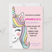 Personalized Magical Unicorn Birthday  Kaart (Voorkant)