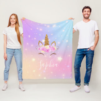 Personalized Magical Unicorn Blanket for Girls Fleece Deken