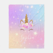 Personalized Magical Unicorn Blanket for Girls Fleece Deken (Voorkant)