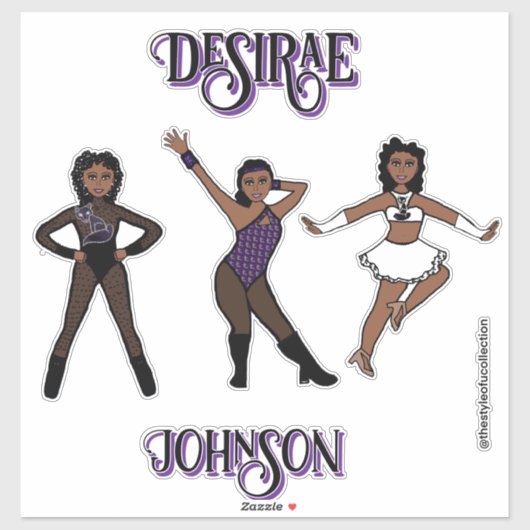Personalized Majorette / 3- Style Sheer Black #1 Sticker (Vel)