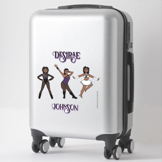 Personalized Majorette / 3- Style Sheer Black #1 Sticker (Koffer)