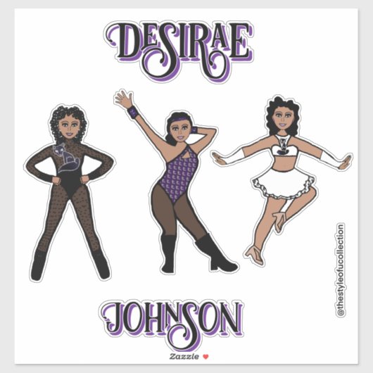 Personalized Majorette / 3- Style Sheer Black #2 Sticker (Vel)