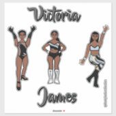 Personalized Majorette Silver Black Twist #1 Sticker (Vel)
