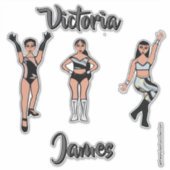 Personalized Majorette Silver Black Twist #2 Sticker (Voorkant)