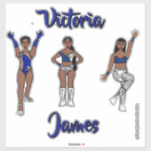 Personalized Majorette Silver Blue Twist #1 Sticker (Vel)
