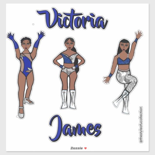 Personalized Majorette Silver Blue Twist #1 Sticker (Vel)