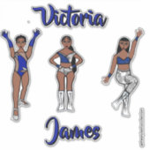 Personalized Majorette Silver Blue Twist #1 Sticker (Voorkant)