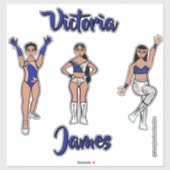 Personalized Majorette Silver Blue Twist #2  Sticker (Vel)