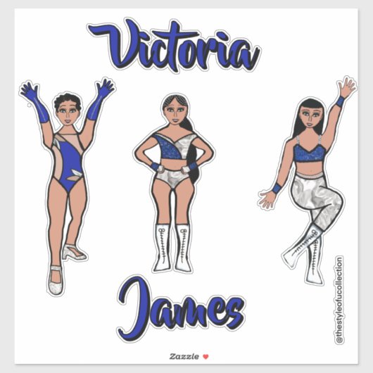 Personalized Majorette Silver Blue Twist #2 Sticker (Vel)