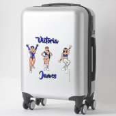 Personalized Majorette Silver Blue Twist #2  Sticker (Koffer)