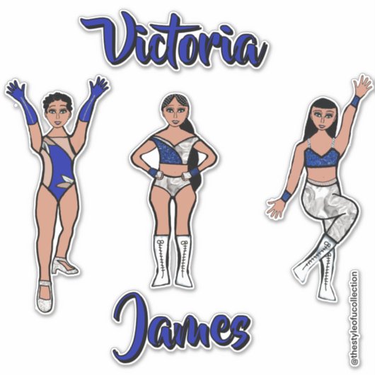 Personalized Majorette Silver Blue Twist #2  Sticker (Voorkant)
