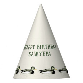 Personalized Mallard Duck Birthday Feesthoedjes