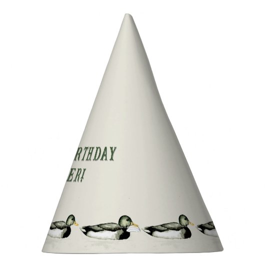 Personalized Mallard Duck Birthday Feesthoedjes (Rechts)