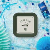 Personalized Mallard Duck Birthday Plates Papieren Bordje (Feest)