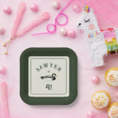 Personalized Mallard Duck Birthday Plates Papieren Bordje (Feest)