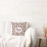 Personalized Mama Cherry Throw Pillow Kussen<br><div class="desc">Celebrate motherhood with this charming personalized “Mama” cherry throw pillow, designed in a vintage-inspired linocut style. Featuring delicate cherry blossoms and bold fruit motifs, this piece blends timeless botanical beauty with heartfelt sentiment. Customize with your name and special year (Est. date) to create a meaningful keepsake—perfect for new moms, baby...</div>