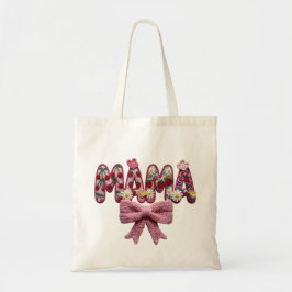 Personalized “Mama” Floral Bow – Cute Kitchen Tote Bag