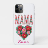 Personalized Mama Heart Floral Custom Gift Case-Mate iPhone Case (Achterkant)